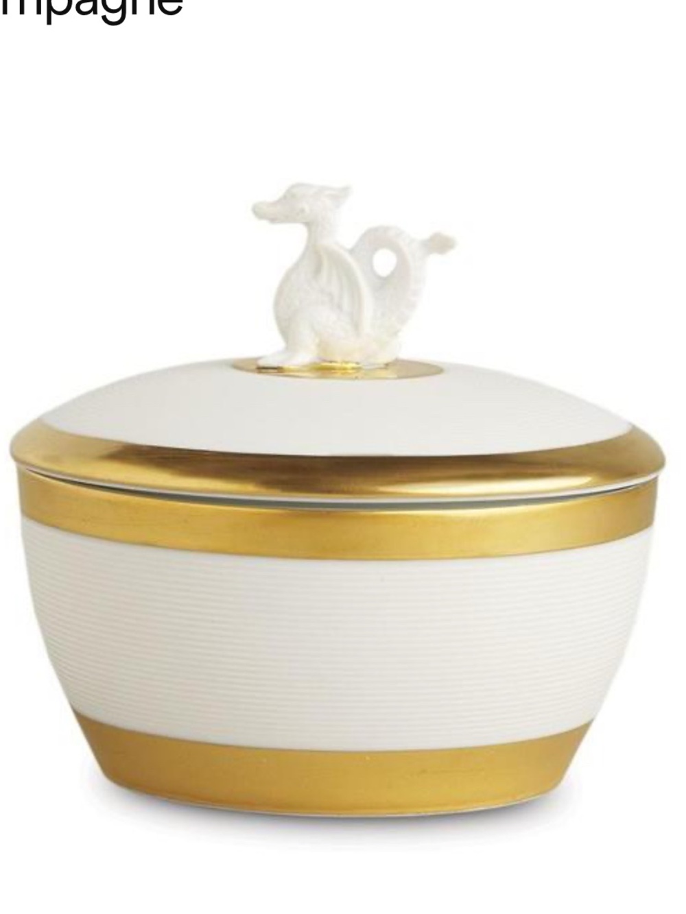 L’Object Dragon Champagne Candle Hand Poured in Portugal